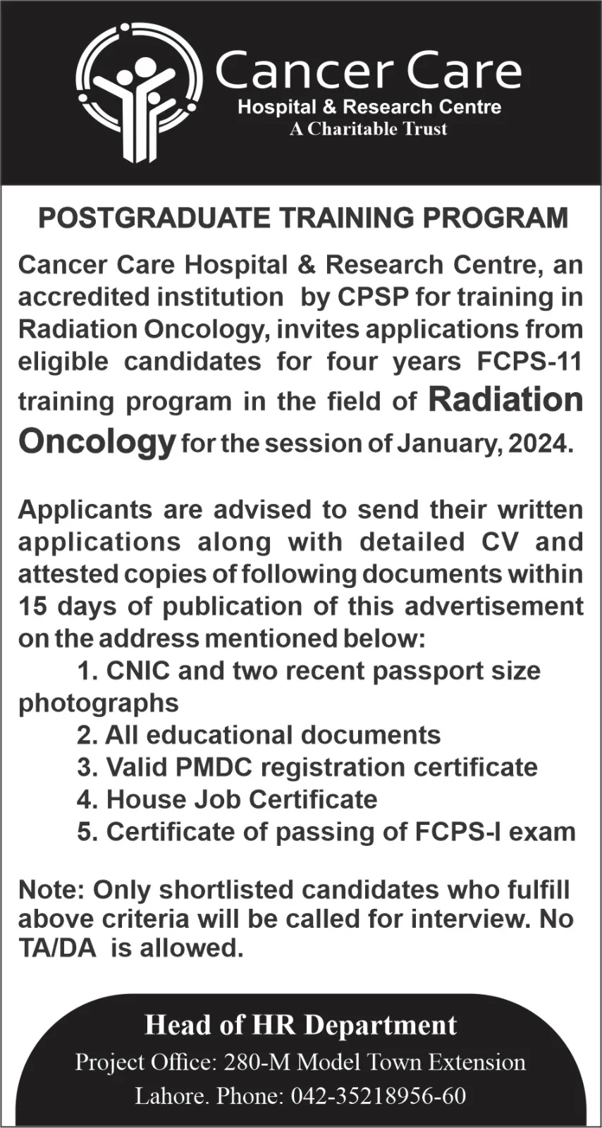 POSTGRADUATE TRAINING PROGRAM